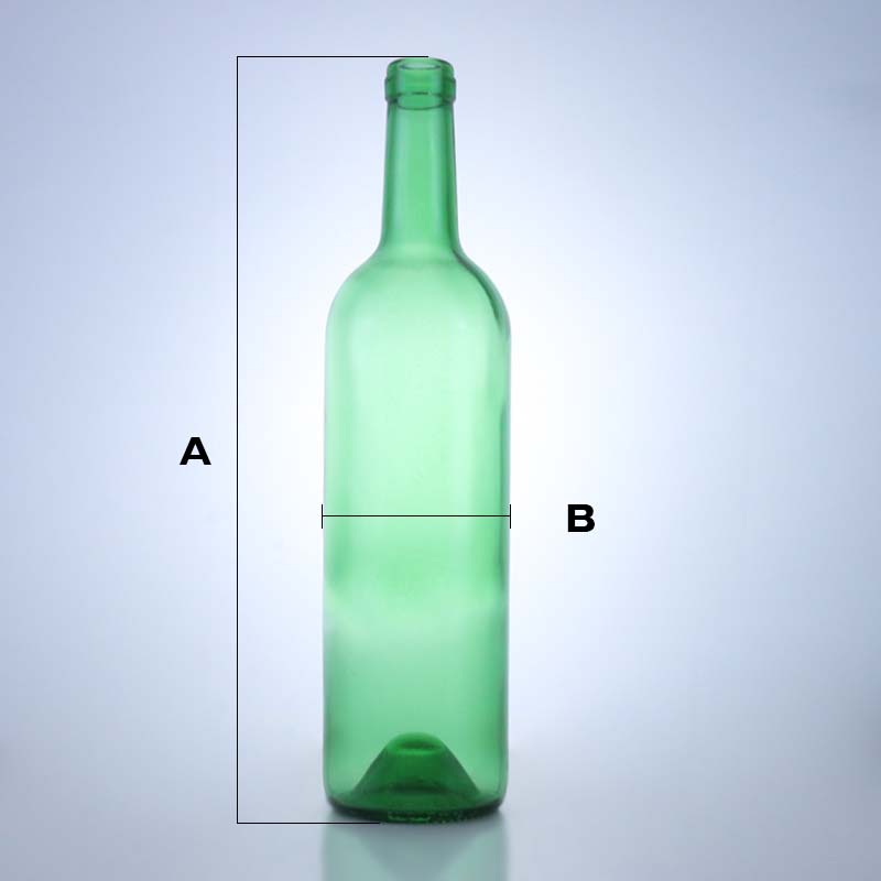 750ml  Classic green wine glass bottle